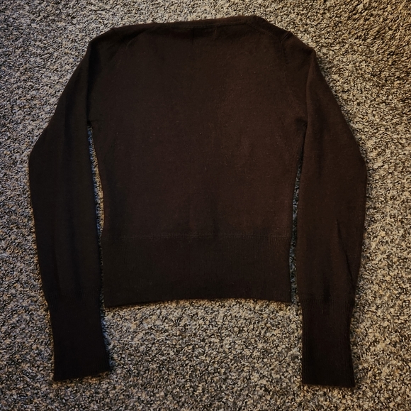 CB Costa Blanca Rabbit Fur Blend V-Neck Cardigan Sweater Brown Medium - Picture 6 of 8